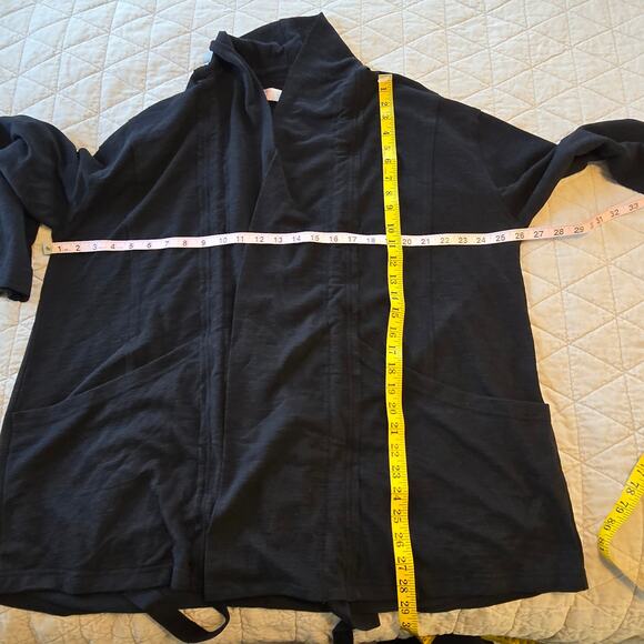 Free People Beach Cover Up Women's M Black Tie Front Gather Beachy Coastal Boho - Picture 9 of 11